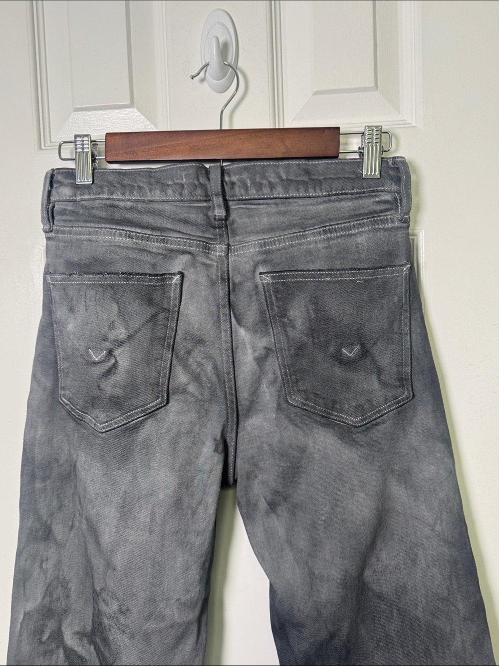 Hudson Rose Washed Slate Cuffed Wide Leg Jeans Size 27 - Picture 7 of 9
